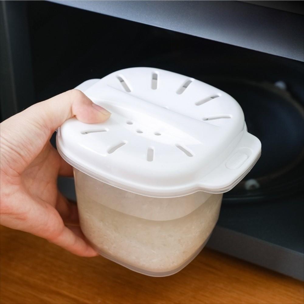 900ml Mikrovågsugn Riskokare Livsmedelskvalitet med Sil Bento Matlåda Kök Ångkokningsredskap Multifunktionell Ångkokare
