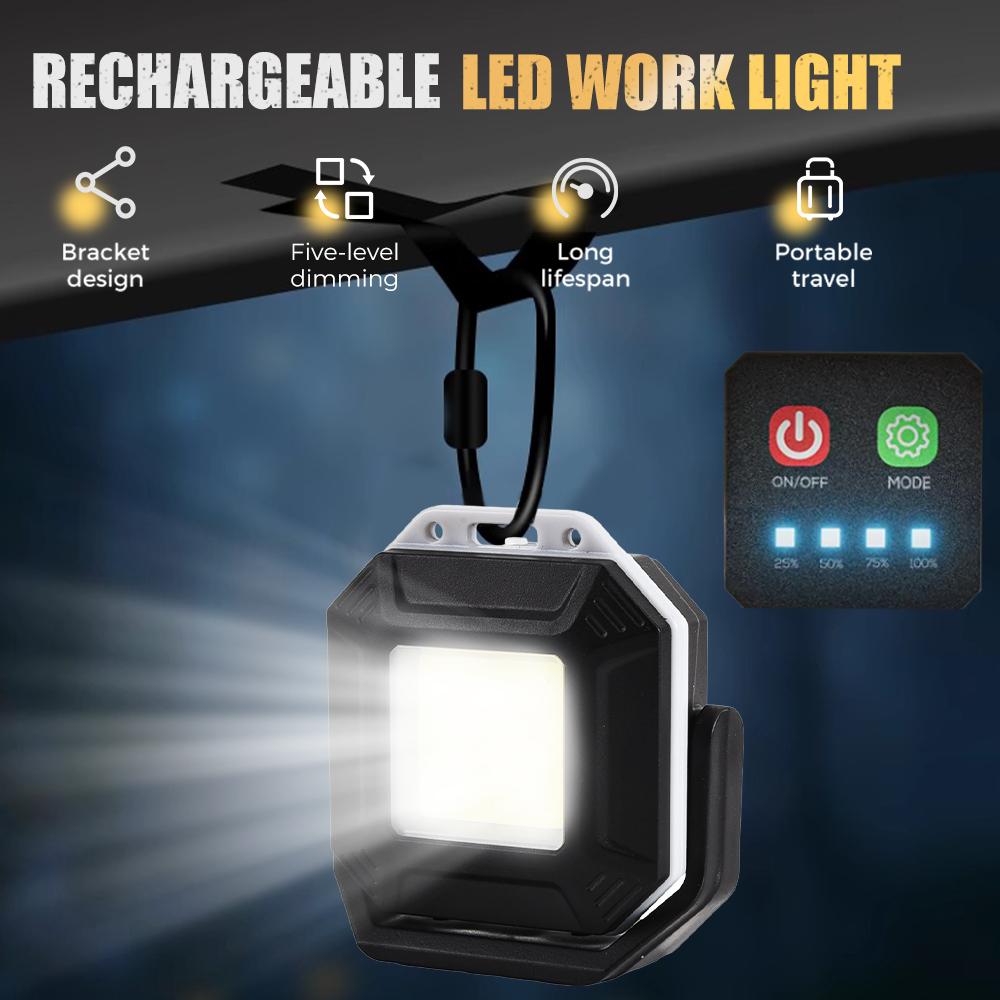 Rechargeable LED Work Light, Waterproof Inspection Lamp with Magnetic Base, for Car Repair, Emergency & Workshop Use
