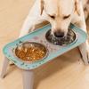 High Neck Relief Dog Dishes Stainless Bowl Durable Elevated Dog Bowl Spill Proof Base For Home Use
