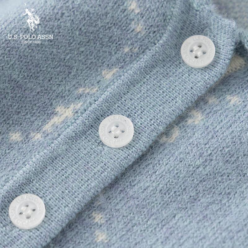 U.S. POLO ASSN. Women's Wool Blend Long Sleeve Knit Polo Sweater