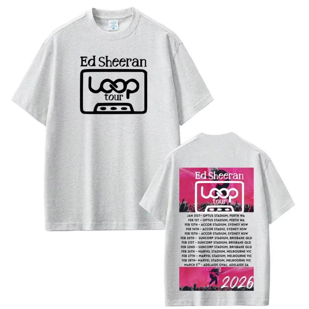 Ed Sheeran Loop Tour 2026 Graphic T Shirts Mens Women Aesthetic Tshirt Summer Casual Male Cotton Harajuku Tshirts Fan Gifts