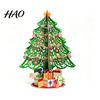 Artificial Paper Xmas Tree 3D Puzzle Christmas Decoration, Holiday Desktop Ornaments Small Tabletop Decoration with Star Topper And Gift Box for Home
