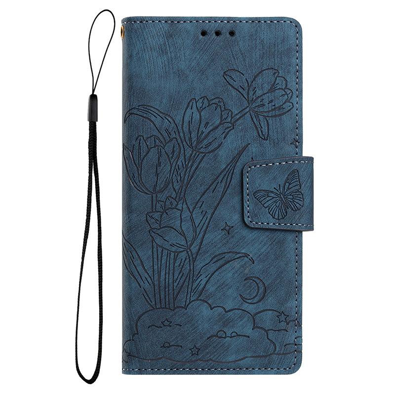 Applicable GalaxyS25EdgeS24FE23 Anti-drop Embossed Mobile Phone Leather Case Samsung S26ULTRA Wallet Protection