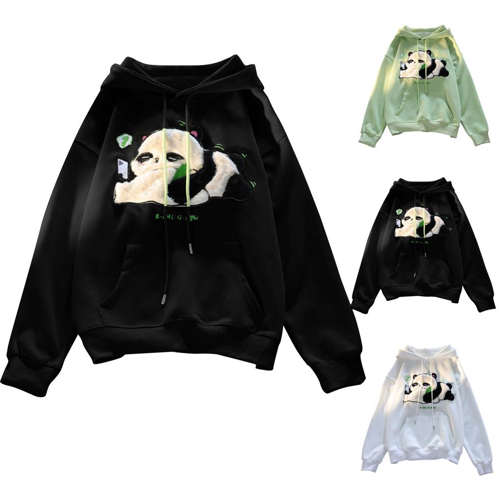 Ladies Fashion Casual Long Sleeve Round Neck Hoodie Pullover Top With  Pockets