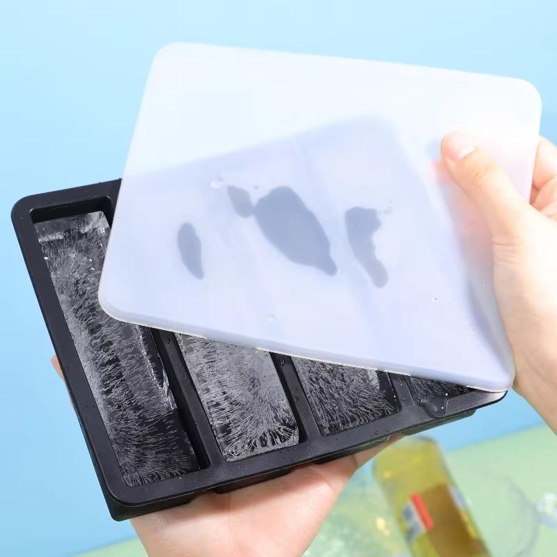 Ice Tray Rectangular Ice Mold Silicone Ice Tray Tray Ice Ice Making Tools Beer Drink Coffee Supplies Kitchen Accessories