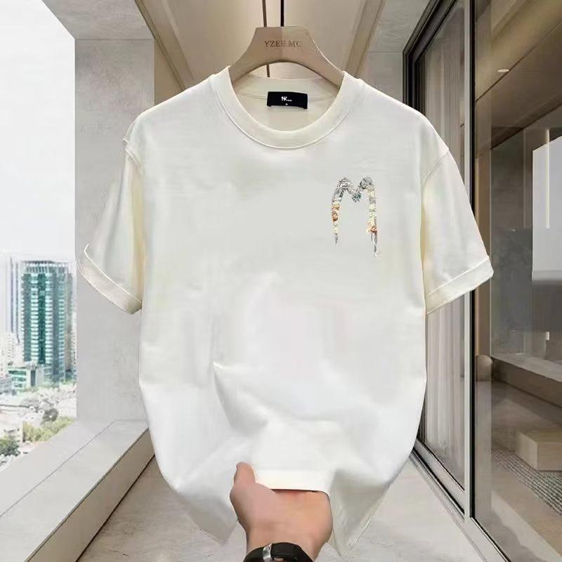 Crew Neck Short-Sleeved T-Shirt Men'S Design Sense Trendy Casual Half-Sleeved Versatile Loose Cotton Top T-Shirt