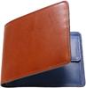 Carteira Bifold de Camelo para Homens e Mulheres, Couro Genuíno Tochigi, Mini, Slim, Grande Capacidade, Design Bicolor, Com Zíper, Couro de Vaca, Masculina, Moedas