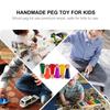 Blocks People Figures Doll Color Cognitive Puzzles Toy Peg Dolls Rainbow Color Building Blocks