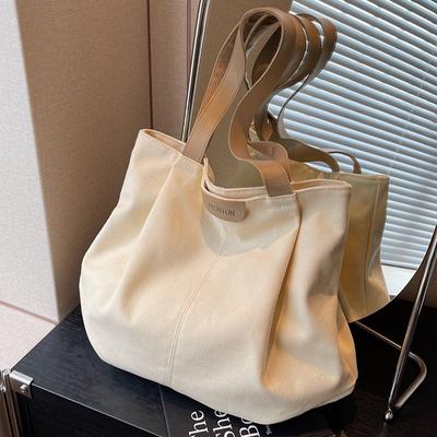Large Capacity Canvas Bag Women'S Fashion Casual Shoulder Handbag Student Class Commuter Tote Bag