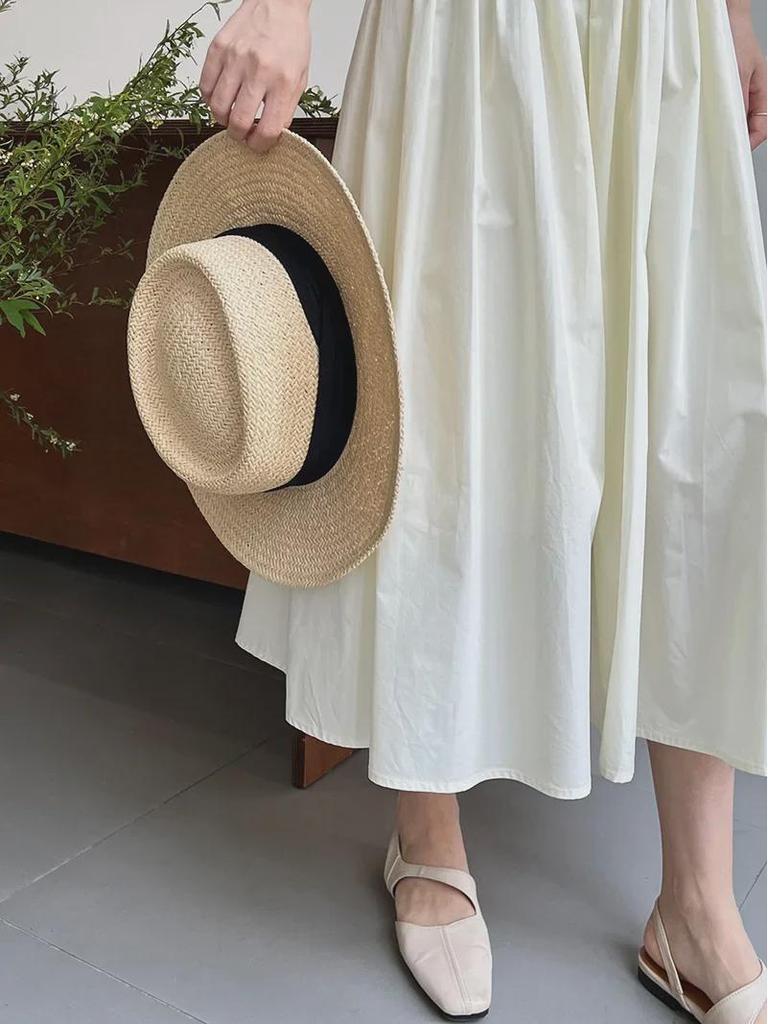 Jupe midi trapèze plissée taille haute rose Luxi pour femmes - Design doux et élégant