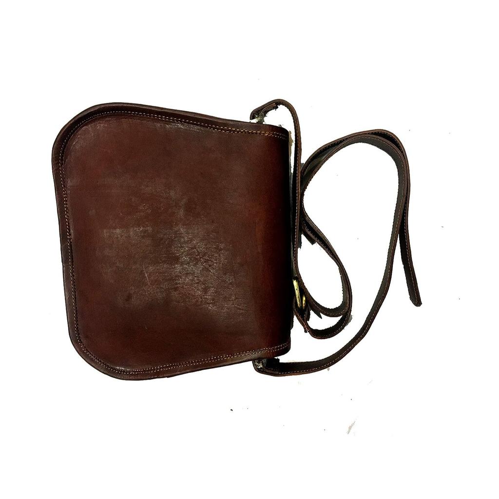 AURA CREATIONS Unisex Leather Handbag (Brown)