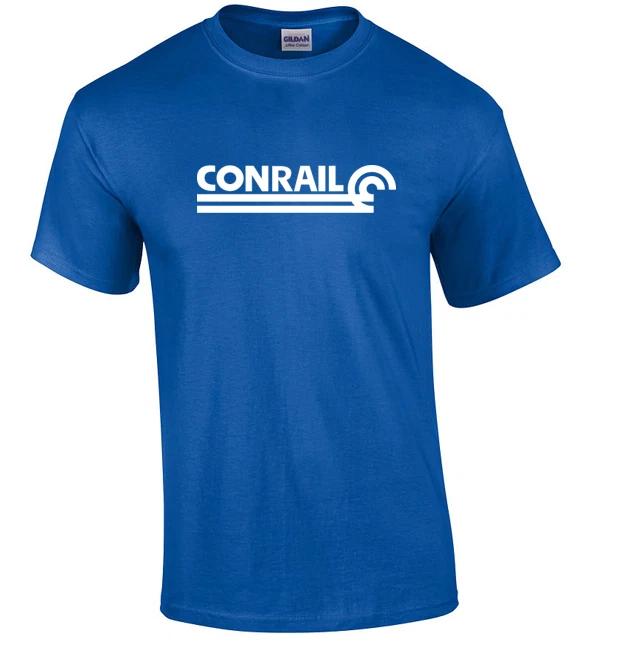 White Conrail Logo on Royal Blue T-Shirt Defunct Railroad Train Tee Shirt M