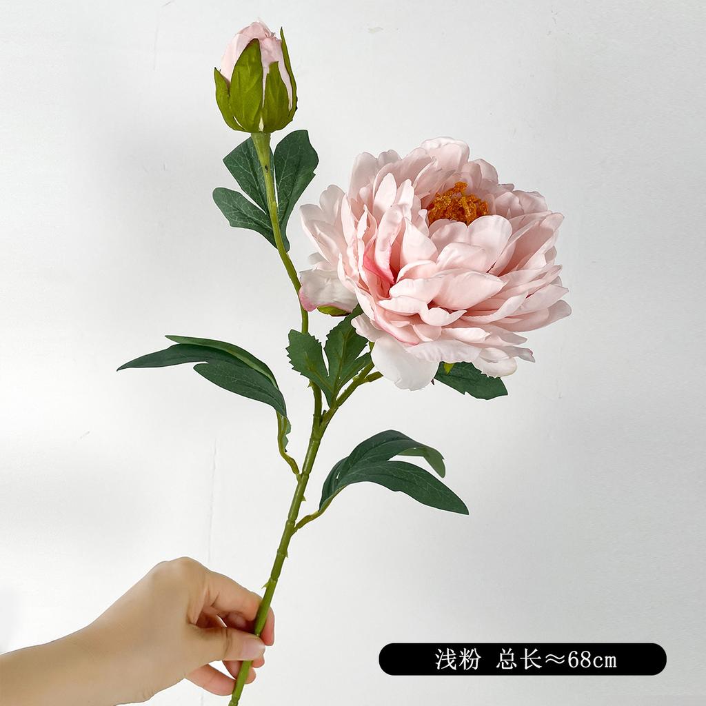 2 Head Artificial Peony Bouquet High Quality Long Stem Silk Fake Flowers Rose Pink For Bride Wedding Birthday Home Decors Bulk