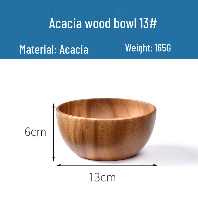 Acacia Wood Round Salad Bowl