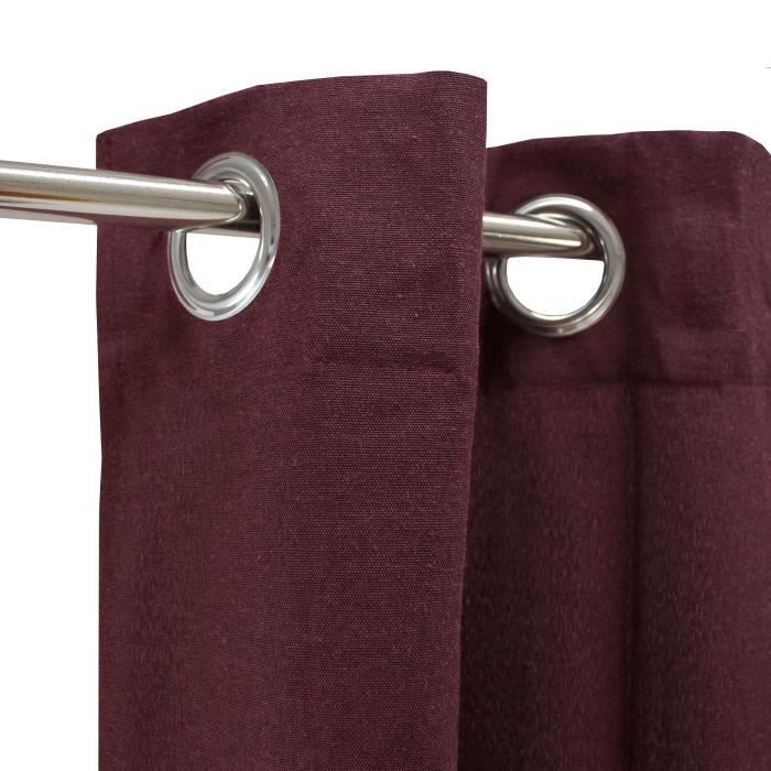 COTTON LOOK - Denim-style Polycotton Curtain Perfect for Dressing Your Windows 140 X 250 Cm Burgundy Red