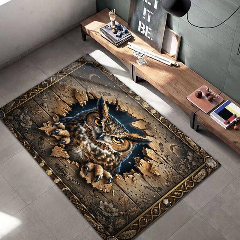 Animal drilling black panther Carpet Rug for Living Room Bedroom Home Sofa Decoration,Kids play Non-slip Floor Mat