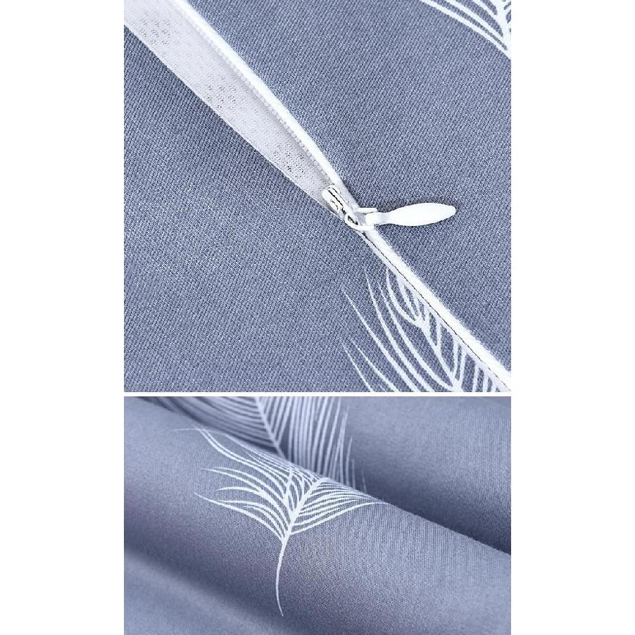 Plaid Print Cotton Pillow Case Covers for Contour Neck Memory Foam Pillow Pillowcase with Zipper (Grey Feather)