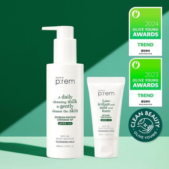Make P:REM Safe Me Relief Moisture Cleansing Milk (200ml + 50ml Foam)