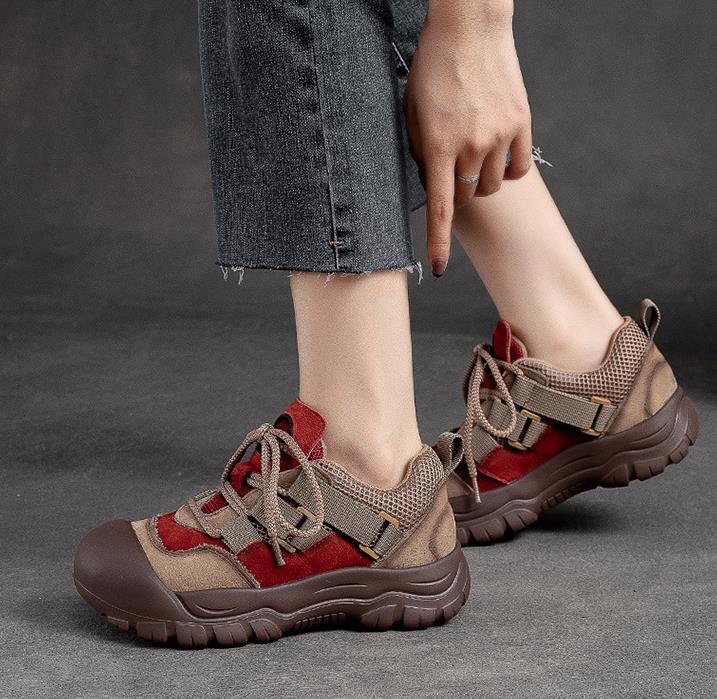 Fashion High Quality 4CM Women Flat Platform Shoes Mixed Colors Genuine Cow Leather Lace-Up Casual Sneakers Ladies Thick Bottom Shoes