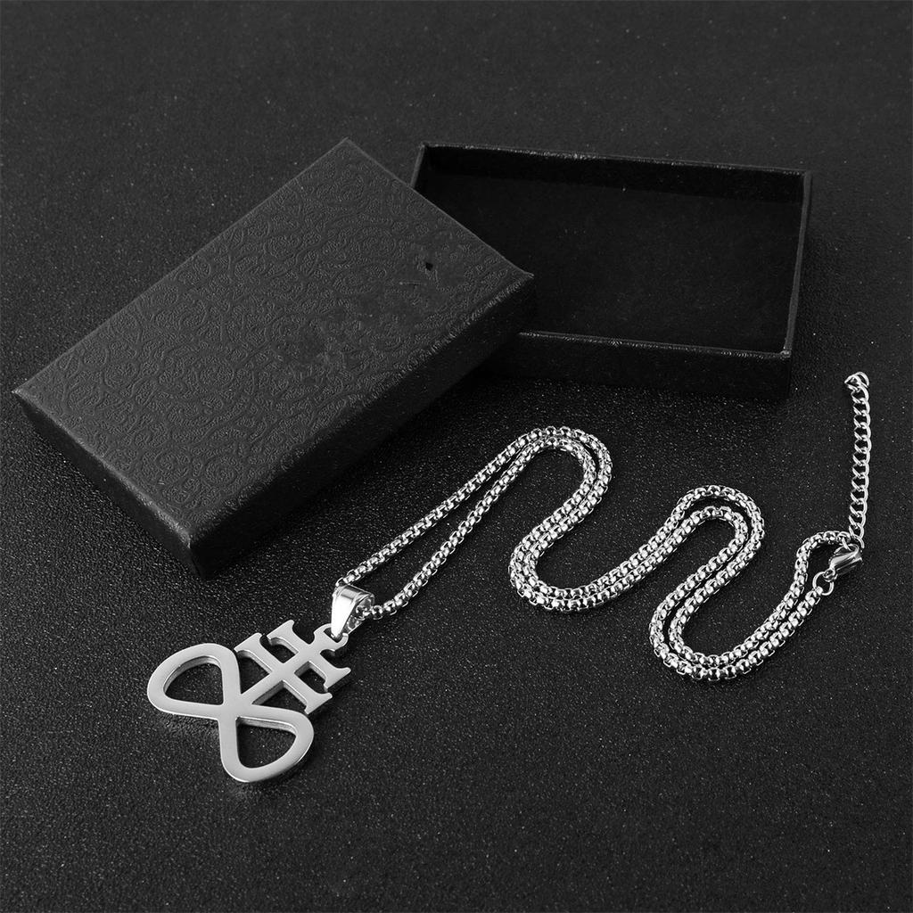 8-Character Pendant Necklace Stainless Steel Religious Graphic Men'S And Women'S Fashion