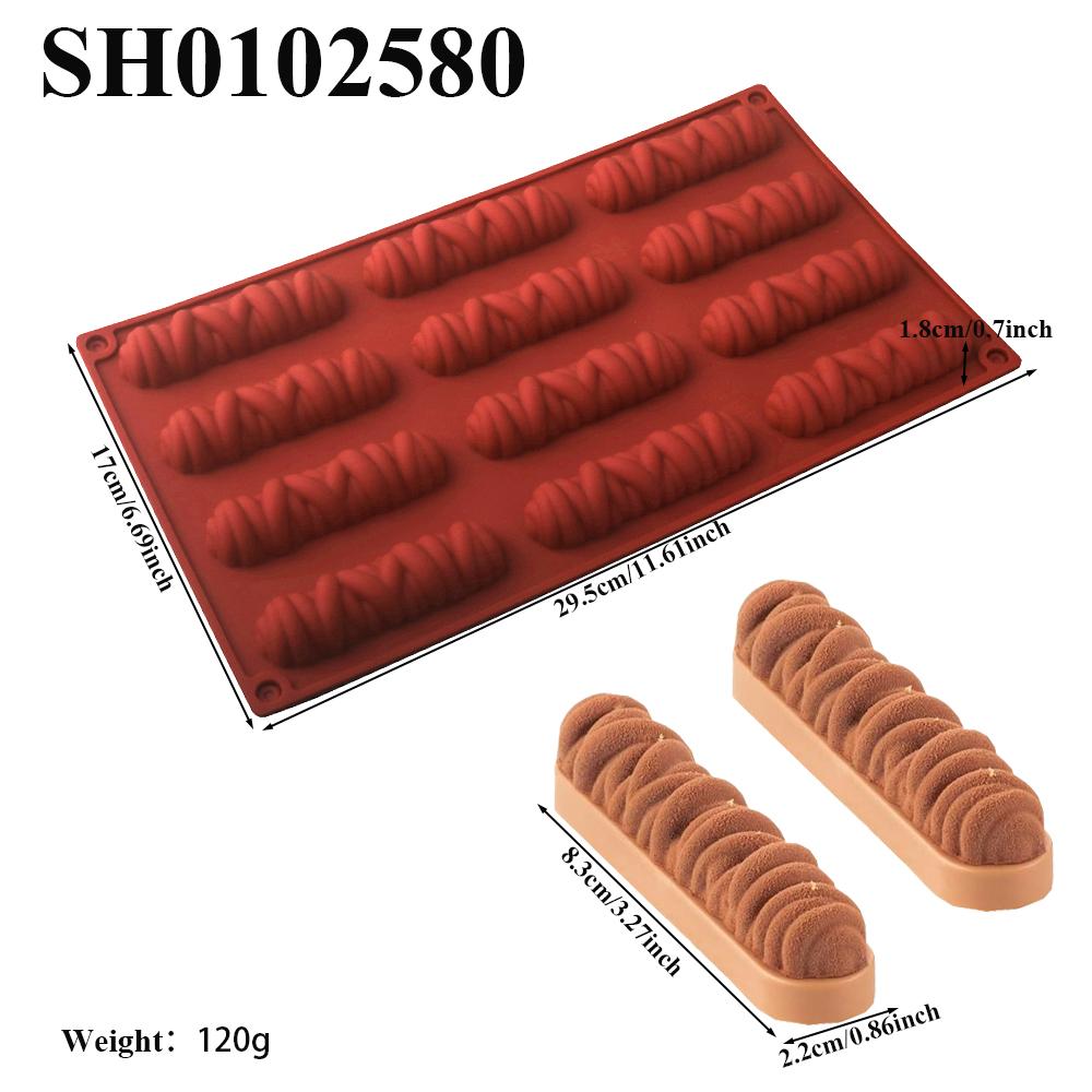 

12 ячеек, длинные полосатые линии, извилистые текстуры, дизайн, форма для мусса, шоколада, слоеного теста, десерта, инструменты для выпечки, кухонные принадлежности для выпечки