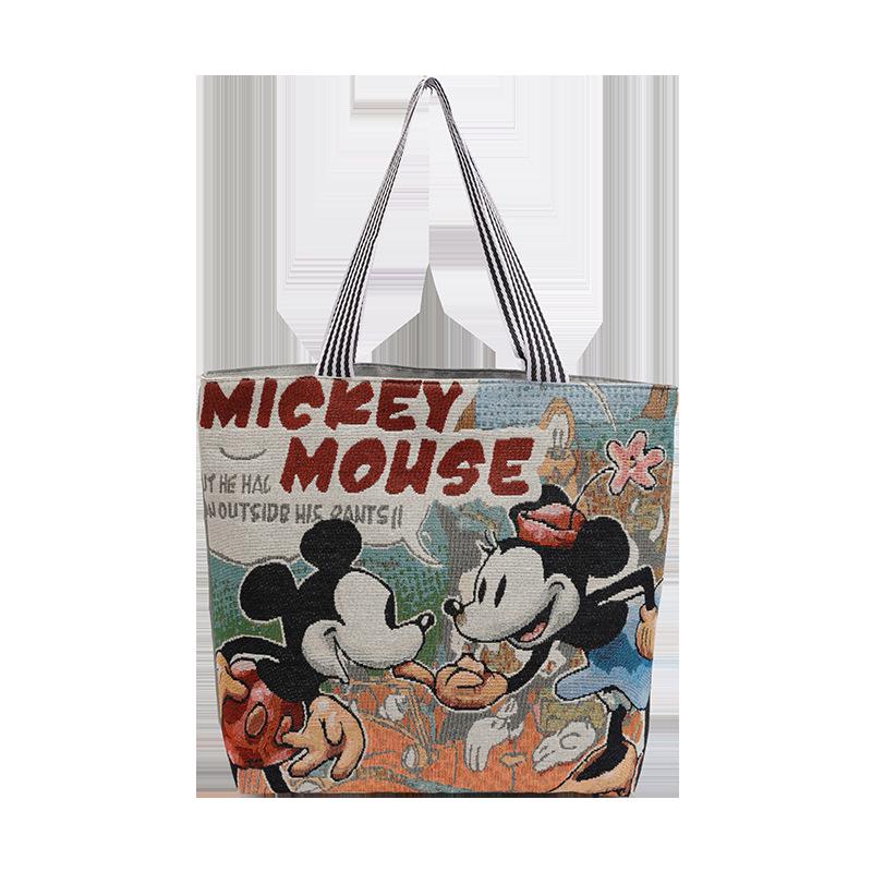 Goldfaden Canvas Tragetasche - Damen Cartoon Schulterhandtasche