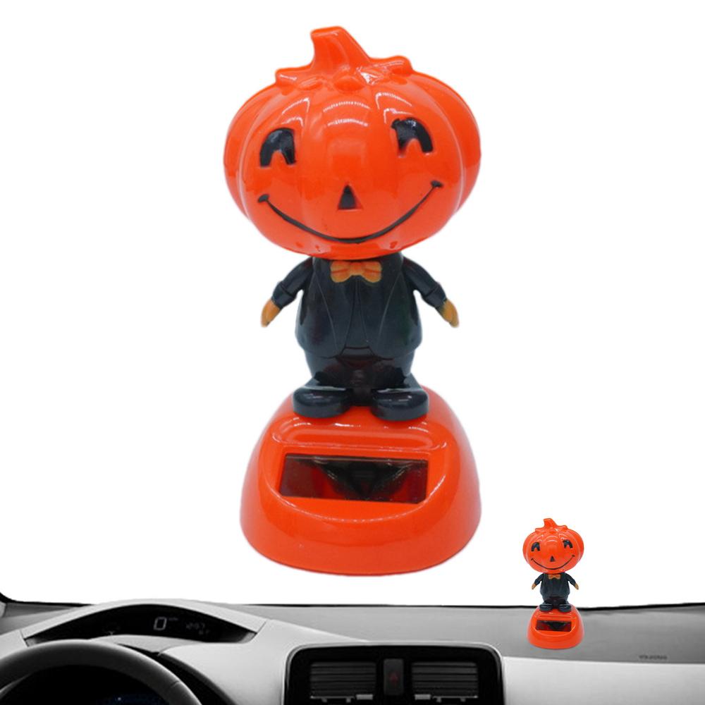 Solar Powered Swinging Decor Ghost Festival Shake Animals Halloween Solar Powered Automobile Shaking Head Toy For Cosplay Party