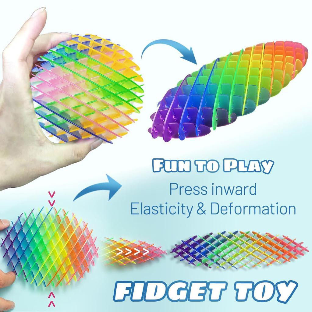 Verme Giocattolo Fidget Rete Elastica Estensibile Giocattoli Antistress per Bambini e Adulti Giocattoli Sensoriali Decompressione Telescopici 3D Regali per Feste