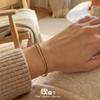 Stainless Steel Double Layer Snake Chain Bracelet With Beaded Detail Gold Plated Women Fashion