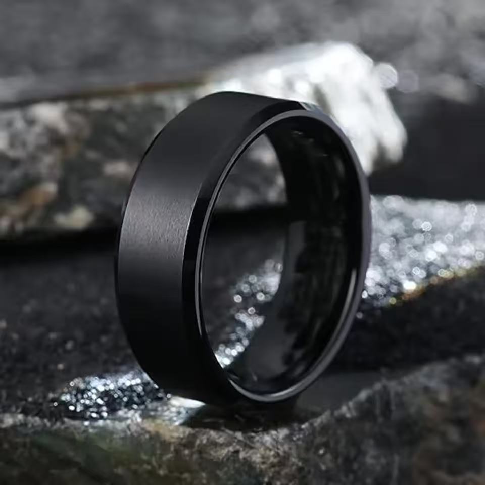 Srarry Fleld 8mm Tungstenový pánsky prsteň Povrchovo brúsený nerezový prsteň pre ženy Svadobný prsteň Šperky a doplnky pre páry