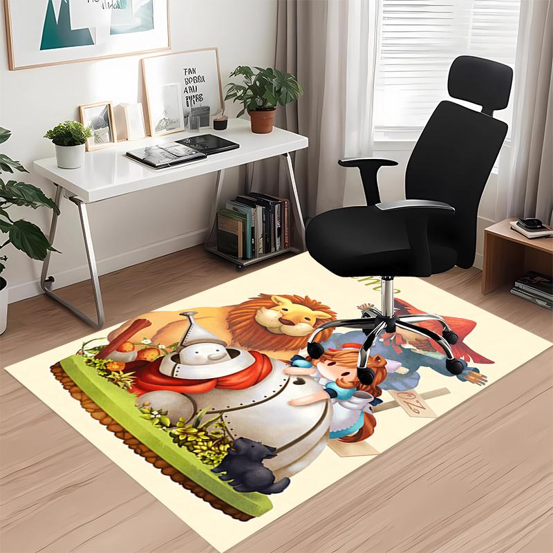 Custom Name Alice in Wonderland Printed Carpet, for Office Chair Living Room Bedroom Kitchen Room Decor Gifts.