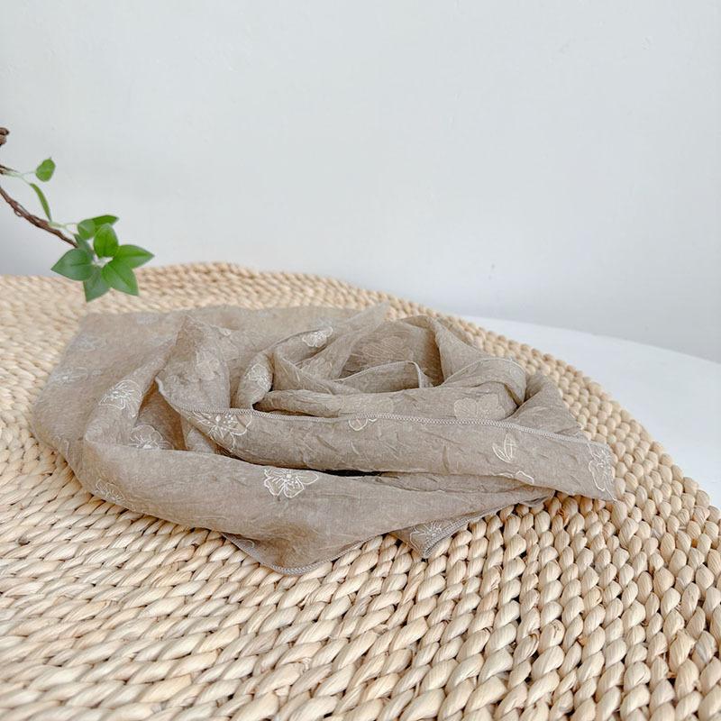 Schal Sommer Damen Viskose Braun Lang Atmungsaktiv Sonnenschutz Halswickel Accessoire für Frühling Herbst Urlaub