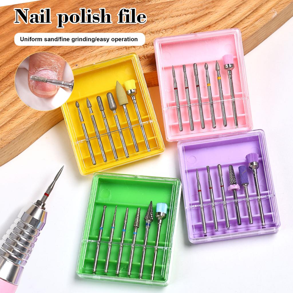 Nail Art Equipment Nail Bits for Nail Drills with Storage Case Travel Friendly Polish Removal for Milling Machines