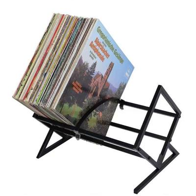 Metal Vinil Siyah Kayıt Tutucu Masaüstü Teşhir Standı Depolama Rafı Ev Ofis Teşhir Vinil Kayıt Malzemeleri İçin