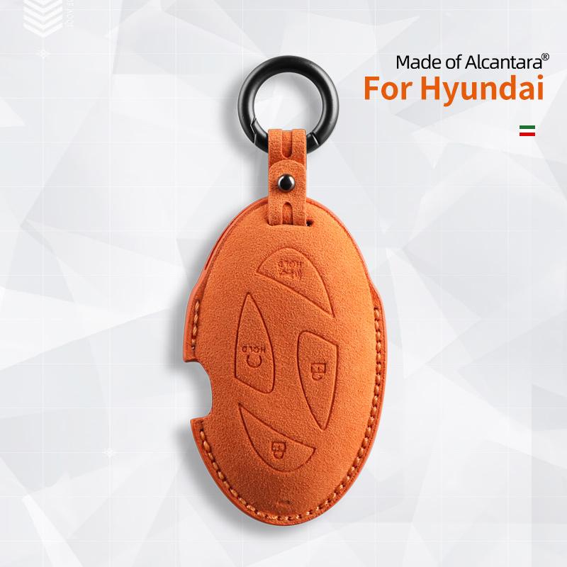 5 Buttons Car Key Case For Hyundai Grandeur Gn7 Kona Ev Ioniq 6 Auto Smart Remote Suede Keychain Cover Shell Accessories
