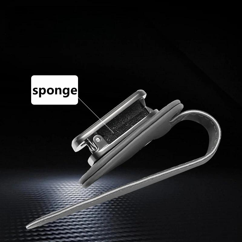 1pc Faux Leather Car Visor Clip High-Quality Car Sunshade Sunglasses Clip Strong Fixation Car Eyeglasses Storage Holder