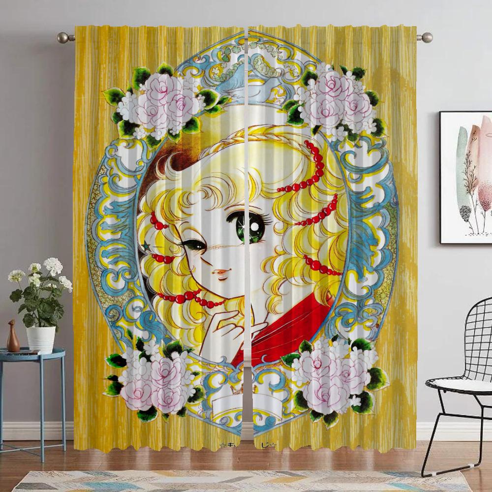 Halloween Dekoration Godis Godis Köksgardiner för Kameraskärmar Avdelare Eleganta Rumsgardiner 2 Stycken Fönstergardin Hem