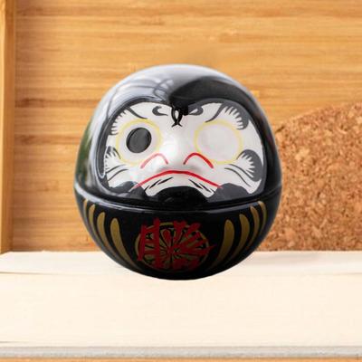 Malá keramická panenka Daruma Japonské umění Socha Sběratelská Stolní středový prvek Dharma Dekor