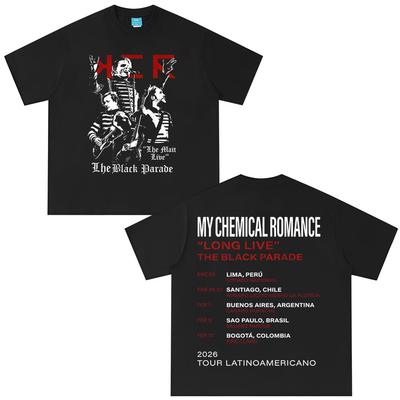 The Black Parade 2026 Tour Tshirts Rock Band My Chemical RoUnisexce Tshirt Unisex Women Clothing Hip Hop Vintage T Shirt Streetwear