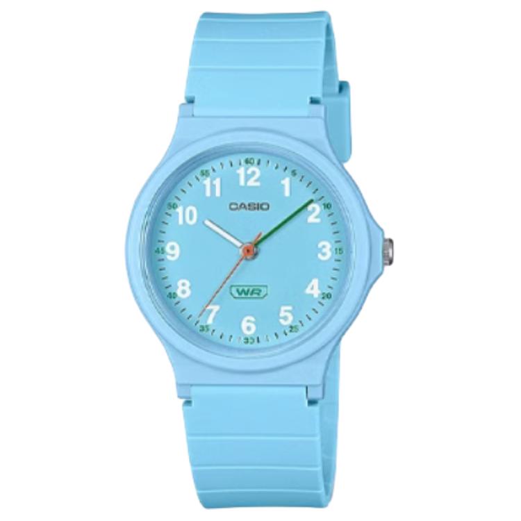 CASIO 30m Water Resistant Quartz Movement Resin Strap Watch Unisex Blue Dial LQ-24B-2BDF Blue Dial