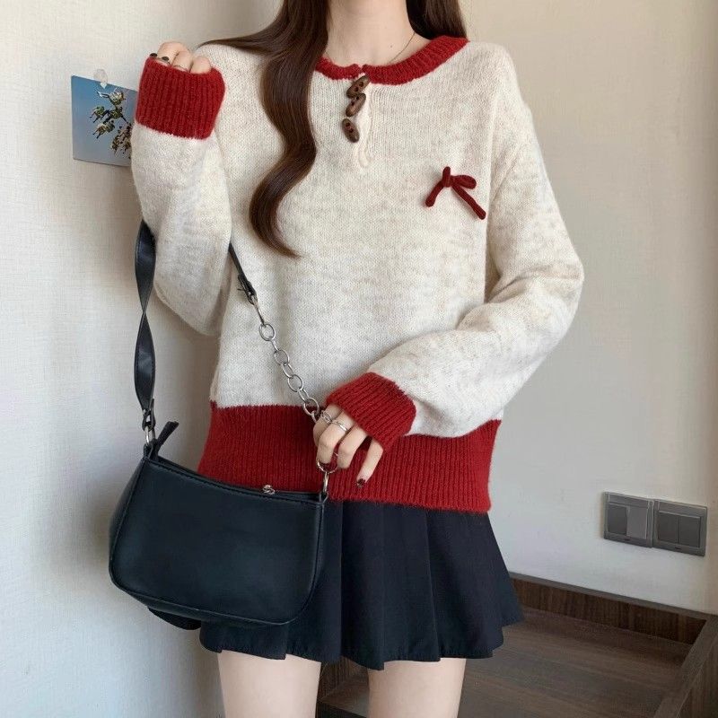 

WTEMPO Женский свитер с длинным рукавом и круглым вырезом, модный трикотаж для девочек, мягкие и удобные вязаные топы, свитера XL