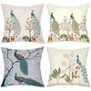 Peacock Tree Deer Printed Decorative Cushion Covers Polyester Pillowcase, Sofa Decorative Cushion Cov Headboard Pillow