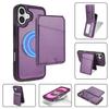 Applicable to iPhone17 mobile phone case Samsung S25 magnetic wireless charging card bag bracket anti-drop protective case 16E