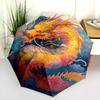 Golden Dragon  Pattern, Automatic Folding Umbrella, Portable and Foldable Design, 8 Ribs, a Christmas or Birthday Gift.