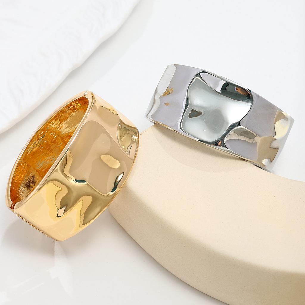 Direct supply in Europe and America cold wind personality concave and convex metal texture alloy opening bracelet women's bracelet jewelry