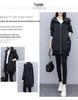 Khaki Loose Korean-Style Mid-Length Hooded Trench Coat for Women - Black Temperament Outerwear for Spring and Autumn