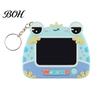 School Bag Hanging Ornament Mini Drawing Board Keychain for Kids, Cartoon Frog Writing Pad with Portable Graffiti Key Ring, Doodle Sketch Travel