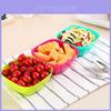 Creativo Cuenco Cuadrado de Plástico de Grado Alimenticio para Ensalada de Frutas Colorido Plato Bandeja para Snacks