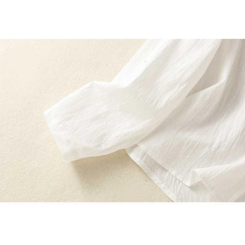 Early Spring Artistic Cotton Linen Long Sleeved Shirt for Women Loose Age Reducing Retro Base Top Blouses & Shirts