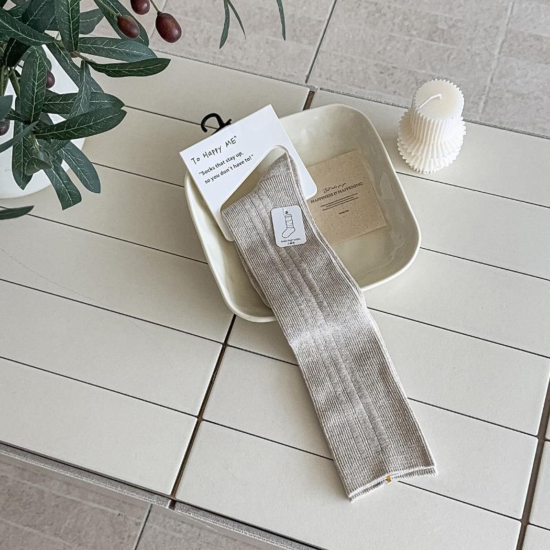 Ladies Spring and Autumn New Style Dark Stripe Vertical Long Leg Socks